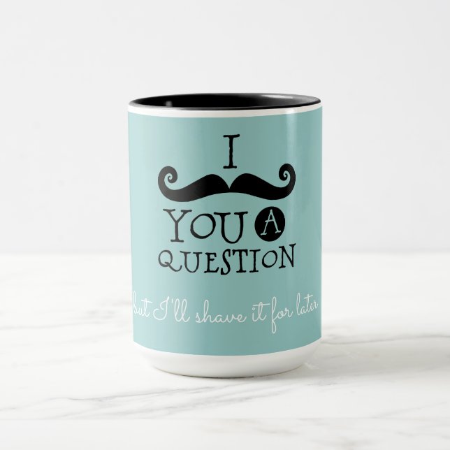 Black Robin Egg Blue Mustache Spaß Tasse (Zentrum)