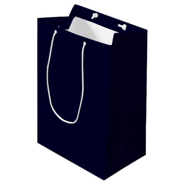 Black Rock Deep Blue Classique Minimalistisch Mittlere Geschenktüte (Vorderseite Schrägansicht)