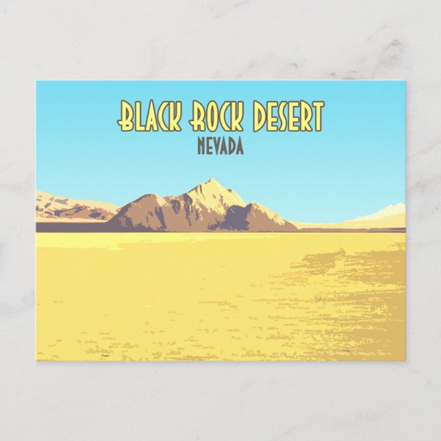 Black Rock Wüste Nevada Vintag Postkarte (Vorderseite)