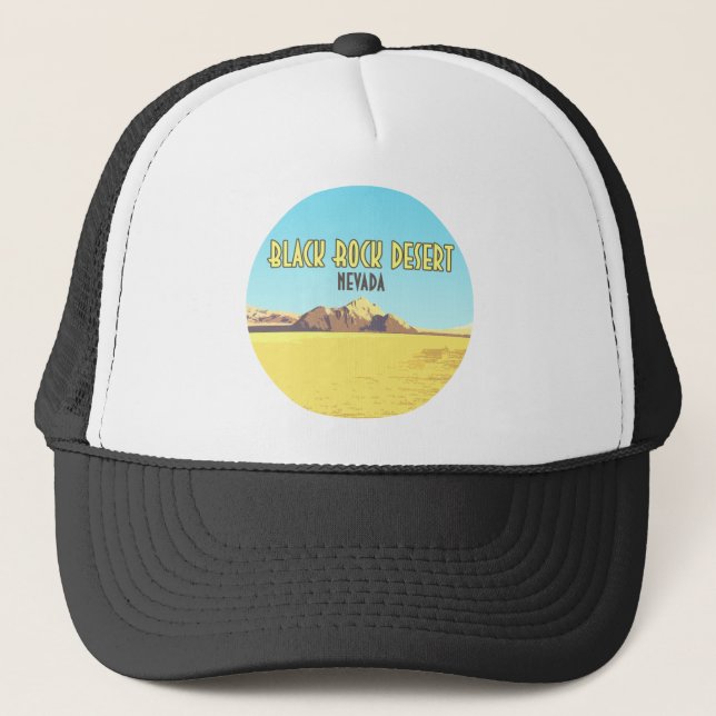 Black Rock Wüste Nevada Vintag Truckerkappe (Vorderseite)