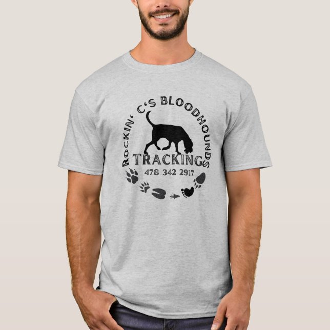 Black Rockin C Bloodhound Grau T - Shirt (Vorderseite)