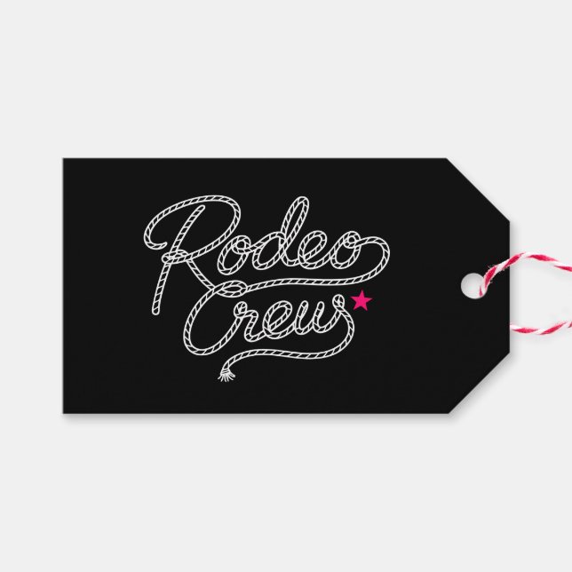 Black Rodeo Crew Bachelorette Party Geschenkanhänger (Vorderseite (Horizontal))
