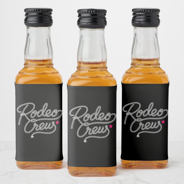 Black Rodeo Crew Western Bachelorette Party Alkoholflaschenetikett (Flaschen)