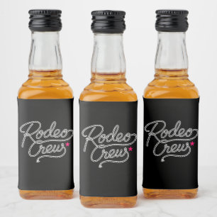 Black Rodeo Crew Western Junggesellinnenabschied Alkoholflaschenetikett