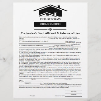 Black Roof Final Affidavit & Release Lien Form