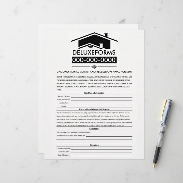 Black Roof Unbedingter Verzicht und Veröffentlichu (Vorderseite/Rückseite Beispiel)