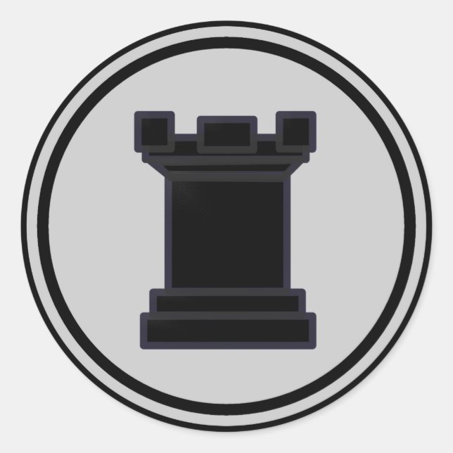 Black Rook Schach Piece Runder Aufkleber (Vorderseite)