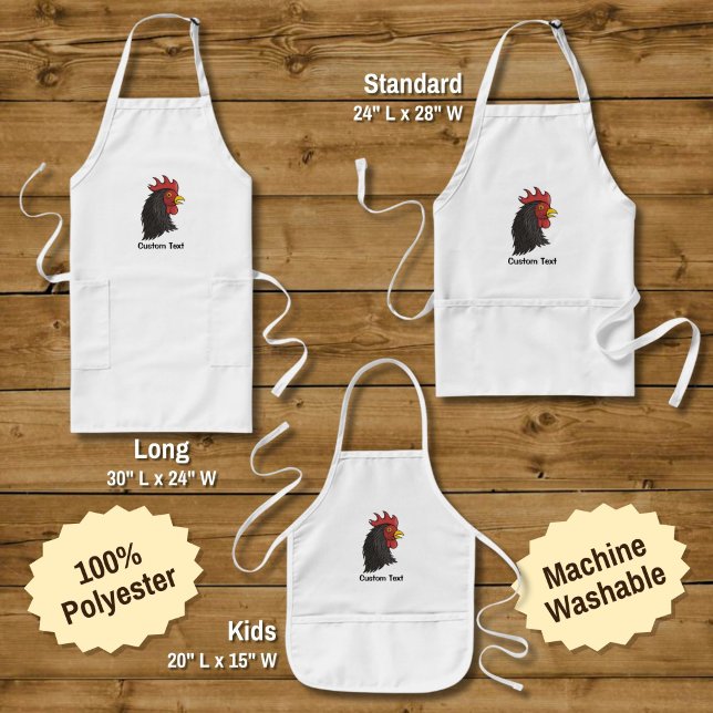 Black Rooster Lange Schürze (Von Creator hochgeladen)