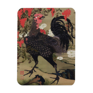 Black Rooster und Nandin von Ito Jakuchu Magnet
