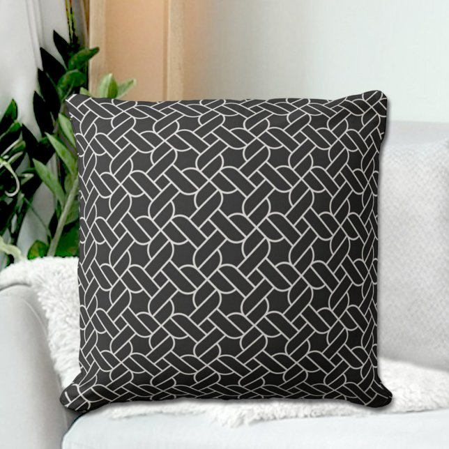 Black Rope Pattern Throw Pillow Kissen (Von Creator hochgeladen)