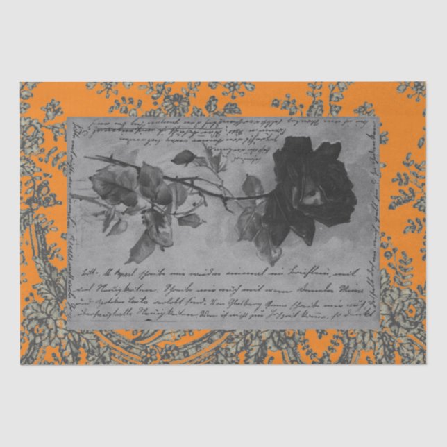 BLACK-ROSE BLACK LACE HALLOWEWEWEW Gewebepapier Seidenpapier (Vorderseite)