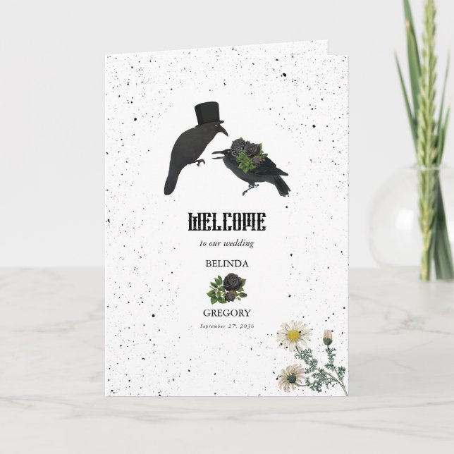 Black Rose Crows Wedding Order of Service Programm (Vorderseite)