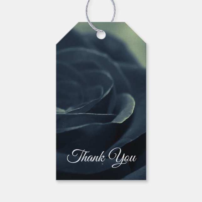 Black Rose Dark Gothic Blume Foto Vielen Dank Geschenkanhänger (Vorderseite)