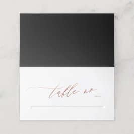 Black Rose Gold Calligraphy Moderne Hochzeit Platzkarte
