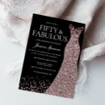 Black Rose Gold Dress Womans 50. Geburtstagsparty Einladung<br><div class="desc">Black Rose Gold Dress Frauen 50. Geburtstagsparty Einladung 50 und fabelhafte Variationen der Einladung und passende Artikel in unserem Shop</div>