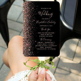 Black Rose Gold Glitzer Edge Wedelprogramm Fächer