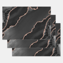 Black & Rose Gold Imitate Glitzer Design