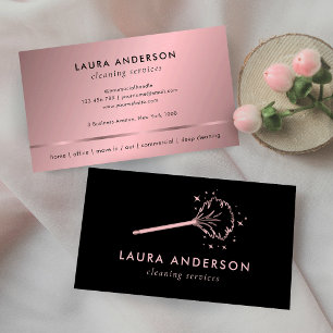 Black Rose Gold Reinigungsdienstleistungen Hausmäd Visitenkarte