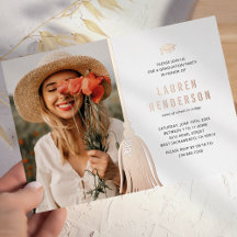 Black Rose Gold Tassel Foto Graduation Party
