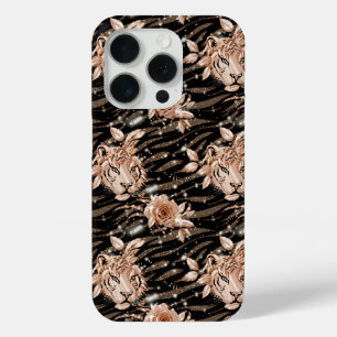 Black Rose Gold Tiger Floral Case-Mate iPhone Hülle