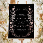 Black & Rose Gold Wildblume Probe Dinner Poster<br><div class="desc">Dieses elegante Probe-Dinner Schwarz Hochzeitszeichen zeigt Imitats Rose Gold-Folie Wildblumen Silhouette als Kranz. Für eine weiter gehende Anpassung dieses Designs klicken Sie bitte auf den BUTTON BLAU DESIGN TOOL oben! Matching-Elemente sind ebenfalls verfügbar.</div>