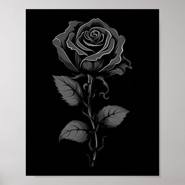 Black Rose Graphic Premium Tri-blend  Poster (Vorne)
