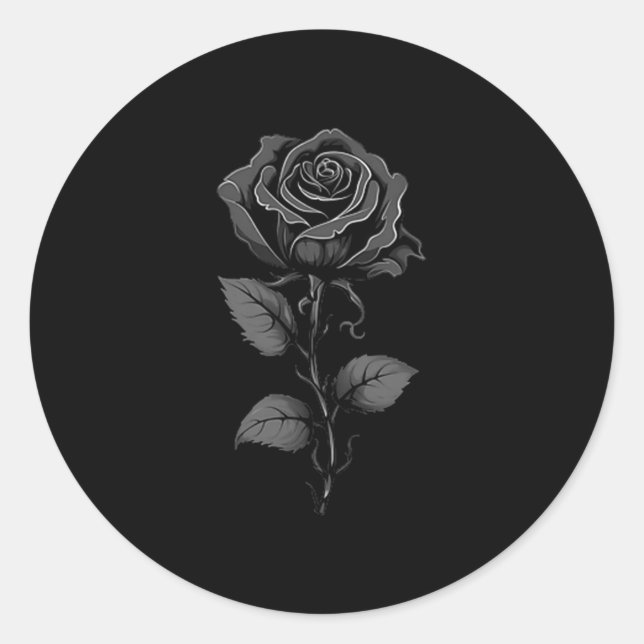 Black Rose Graphic Premium Tri-blend  Runder Aufkleber (Vorderseite)