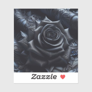 Black Rose on Black Brocade Aufkleber