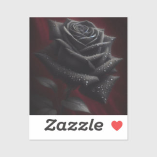 Black Rose on Red Fabric Aufkleber