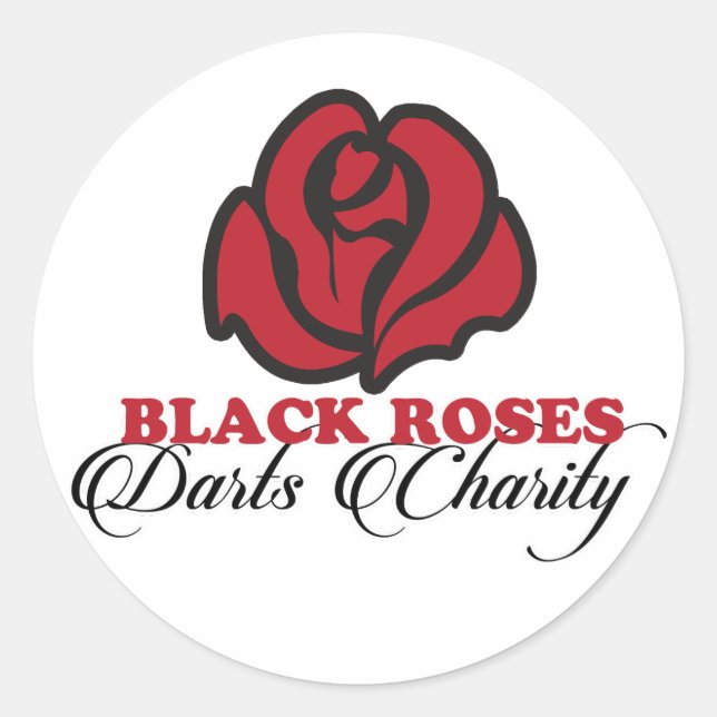 Black Roses Darts Charity Sticker (Vorderseite)
