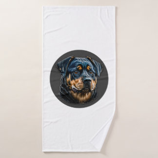 Black Rottweiler Badehandtuch