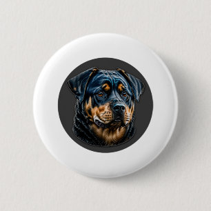 Black Rottweiler Button