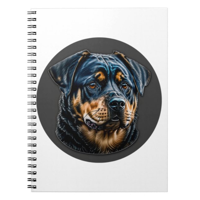 Black Rottweiler Notizblock (Vorderseite)