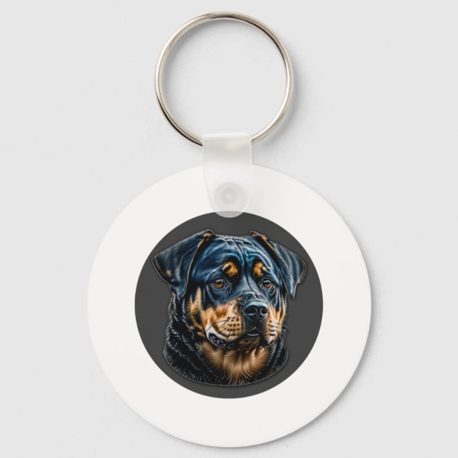 Black Rottweiler Schlüsselanhänger (Vorderseite)