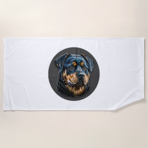 Black Rottweiler Strandtuch