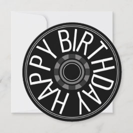 Black Round Steam Wheel Happy Geburtstag Gruß Feiertagskarte