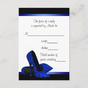 Black Royal Blue High Heels Womans Birthday UAWG RSVP Karte