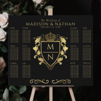 Black Royal Fantasy Monogram Wedating Seating