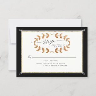 Black RSVP Réponse Rose en cuivre Gold Laurel Wrea