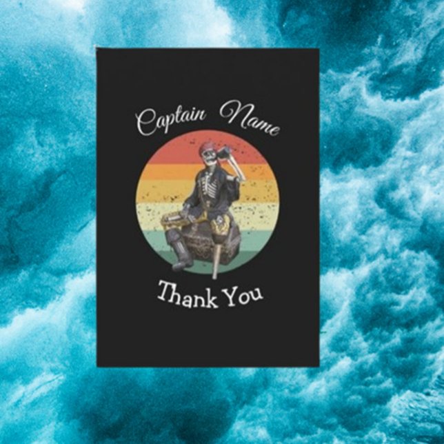Black Rum Skeleton Party Pirate Danke Karte (Send heartfelt thanks with our Black Rum Skeleton Party Pirate Thank You Card)