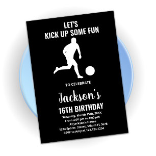 Black Runer Soccer Invitations Anniversaire