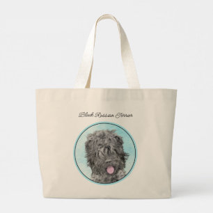 Black Russian Terrier BRT RBT Malerei Haustier Hun Jumbo Stoffbeutel