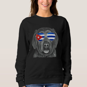 Black Russian Terrier Dog Kuba Flag Sonnenbrille Sweatshirt