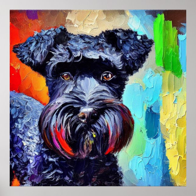 Black Russian Terrier Dog Poster (Vorne)