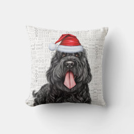 Black Russian Terrier Dog Watercolor Weihnachten Kissen