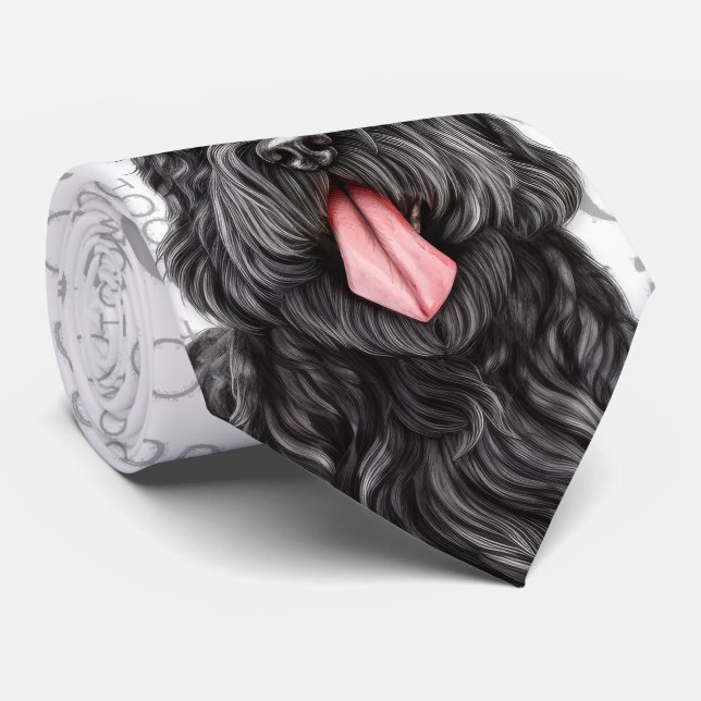 Black Russian Terrier Dog Woof Christmas Pet Lover Krawatte (Gerollt)