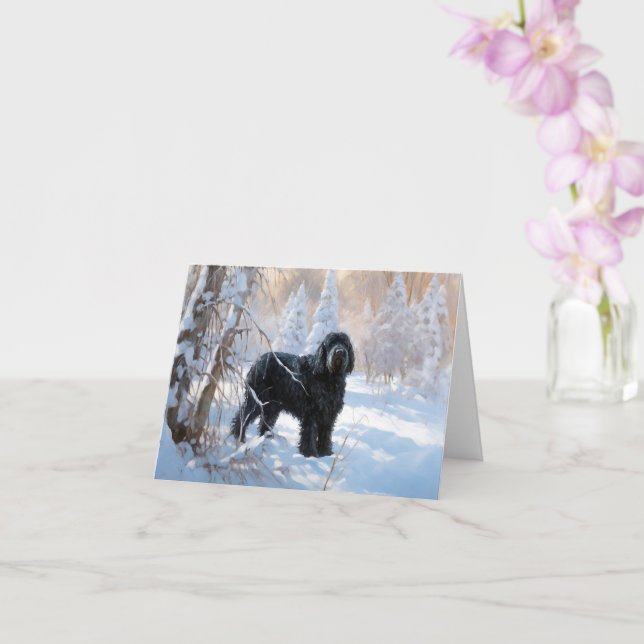 Black Russian Terrier Let It Snow Weihnachten Karte (Orchidee)