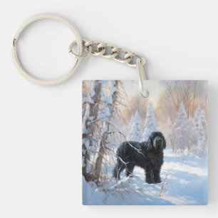 Black Russian Terrier Let It Snow Weihnachten Schlüsselanhänger