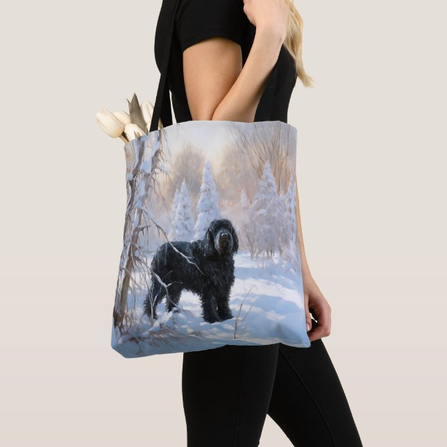 Black Russian Terrier Let It Snow Weihnachten Tasche (Von Nahem)