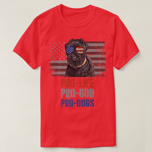 Black Russian Terrier Pro Life Pro God Pro Hunde T-Shirt (Design vorne)